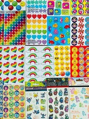 1079 Mxd Sticker Collection, Rainbow Stars Angel Kitty Dancing Bunny Panda Cub