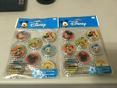 Lot of 2 ~ DISNEY Mickey Minnie Pluto Goofy Donald ADHESIVE BOTTLE CAP STICKERS