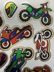 2 Sheets VINTAGE FOIL Motorcycle Trail Bike Stickers