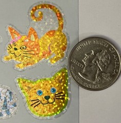 CATS MEOW Prismatic Stickers (11pcs)2.5”x 5” Kitten•Mouse•Paw Print•Felines•￼