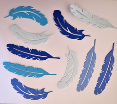 Feathers Cardstock Paper Die Cut 10 pc Scrapbook Embellishments Cardstock