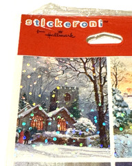 Hallmark Stickeroni Stickers Christmas Winter Farm Church Greeting Card 2 Sheets