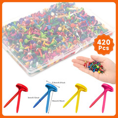 420 Pcs Brads for Paper Crafts, 14 Colors Metal Brass Brads Paper Fasteners, Min