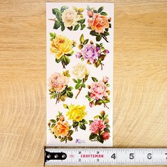 Violette Stickers Pastel Roses Sticker Sheet Vintage Rose Flowers Journal Craft