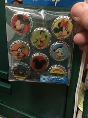 Lot of 2 ~ DISNEY Mickey Minnie Pluto Goofy Donald ADHESIVE BOTTLE CAP STICKERS