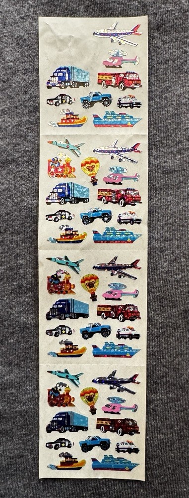 Vintage SandyLion Prismatic Mini Vehicles Transportation Stickers