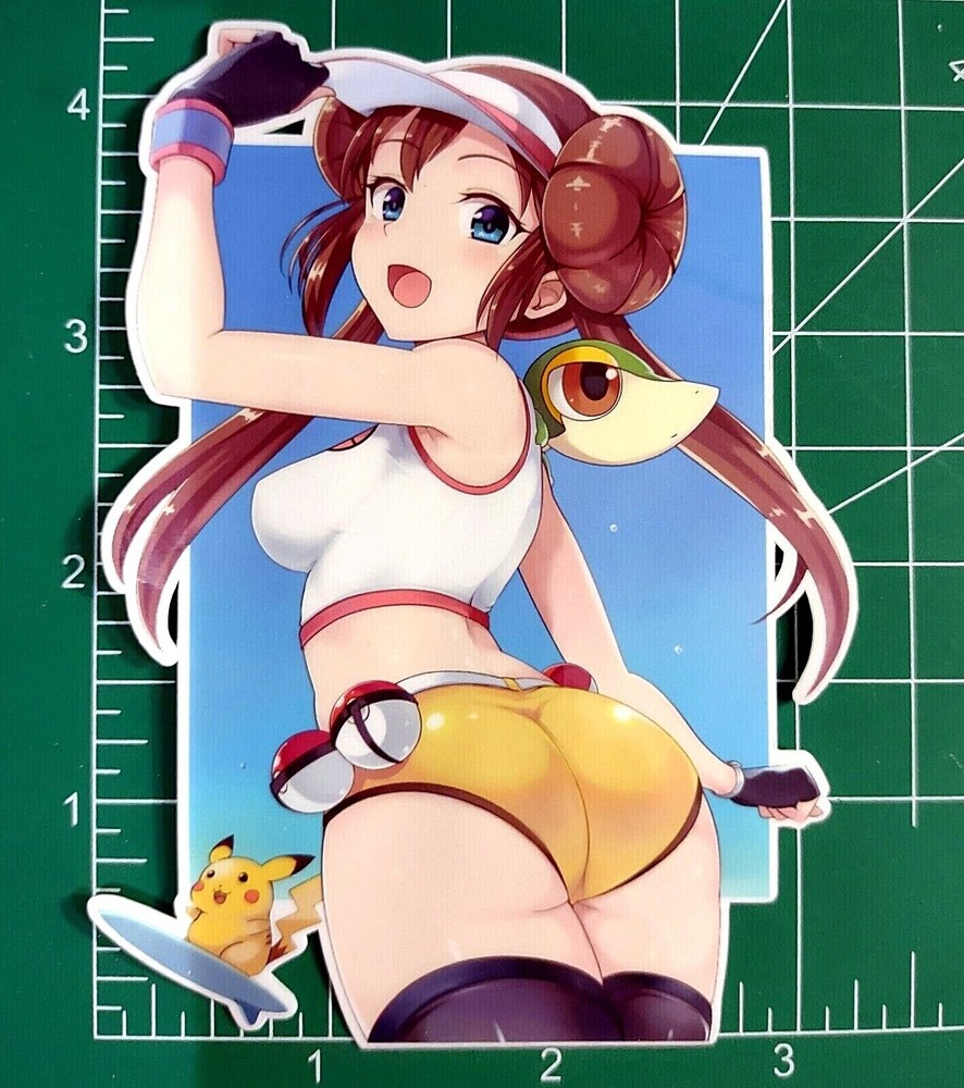 Pokemon Rosa Sticker, anime girl laminated vinyl decal
