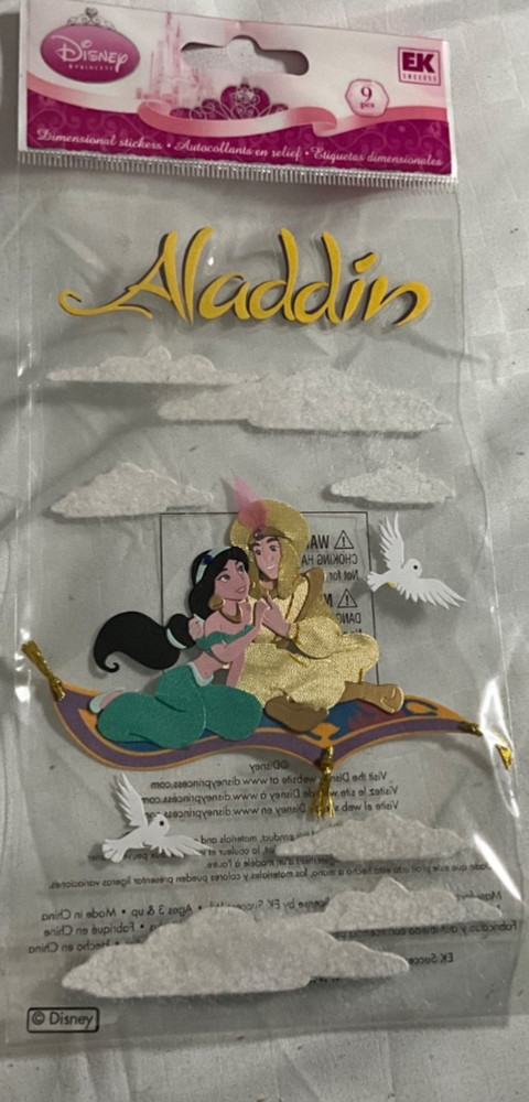 Jolee’s Boutique Disney Jasmine Aladdin Scrapbook Sticker Pack