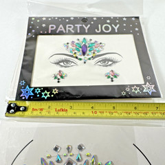 PARTY JOY 3X Self-Adhesive COSTUME Jewel Swirls for FACE/CLEAVAGE