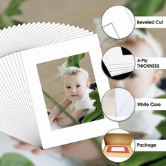 Golden State Art, Acid Free, Pack of 25 11×14 White Picture Mats Mattes with Whi