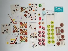 Vintage Sports Football Tennis Basketball Hockey Baseball Scrapbook Stickers