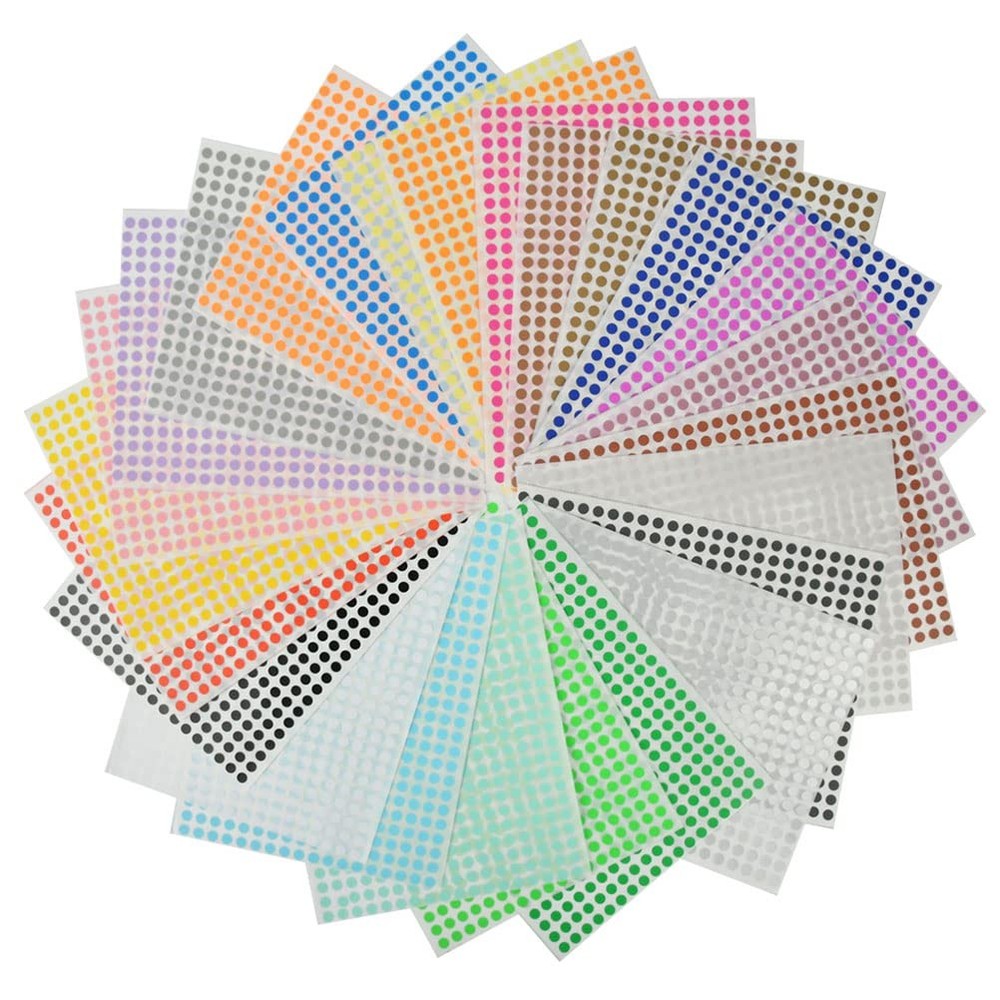 FOCCTS 25 Colors 6mm Round Dot Stickers, Small Color Coding Circle Dot Sticke…