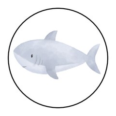 30 SHARK OCEAN ENVELOPE SEALS PARTY FAVORS LABELS ROUND STICKERS 1.5″ ROUND