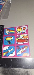 vintage Stickers Yellow Rainbows Airplanes Rockets Rare 1 Sheet Star Bright