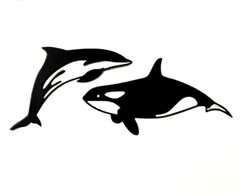 ORCA, DOLPHINS, SHARKS, & KILLER WHALES SILHOUETTE DIE CUT/ CUTS (ALL DIFFERENT)
