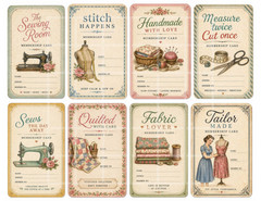1 Pg Sewing Tags / Cards, Card Toppers Junk Journal Supplies Scrapbook Ephemera