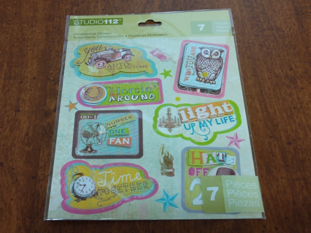 Studio 112 Chipboard VINTAGE SAYINGS Stickers Scrapbooking Card Making NIP