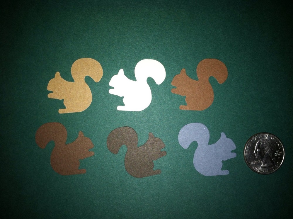 50 BROWN AND GRAY SQUIRREL DIE CUT PUNCHES CONFETTI PARTY
