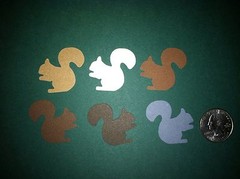 50 BROWN AND GRAY SQUIRREL DIE CUT PUNCHES CONFETTI PARTY