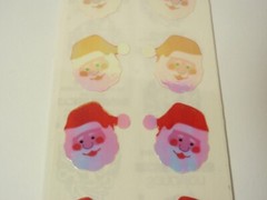 Vintage 1990 Sandylion Mother of Pearl Holiday Christmas Santa Stickers *SEALED*