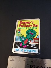 Vintage Stickers Barney Dinosaur Foil Mylar Vending Machine Sticker Reflective