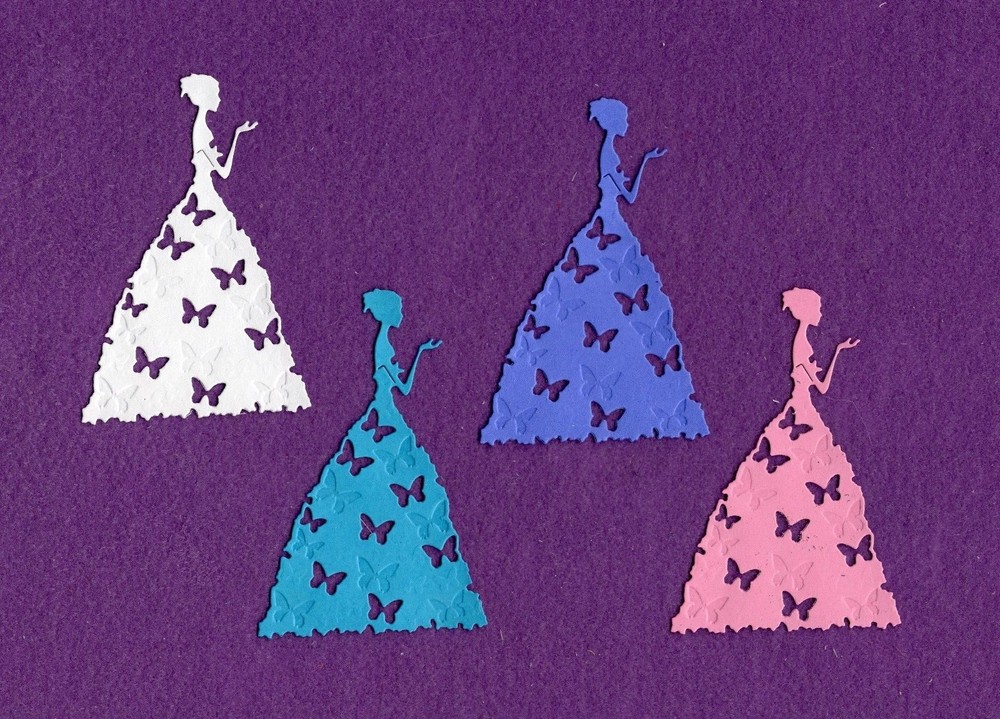 PRINCESS cinderella butterfly die cuts scrapbook cards
