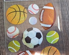 Sticko Stickers Sports Balls 15 pcs basketball football soccer golf tennis base