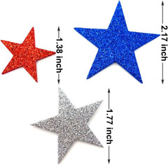 200 Pcs Glitter Star Stickers Patriotic Decoration Self Adhesive Star Shape Glit