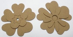 {3 Sets} FESTiVE FLOWER – Bare Flowers Unfinished Chipboard Die Cuts – 15 Pieces