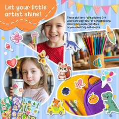 Kids Stickers Pack 800 with Dinosaur Animal Fruits Ocean Space Cats for