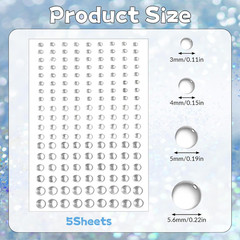 810 Pcs Clear Dewdrop Droplets Stickers,3/4/5/5.6Mm Self-Adhesive round Water Dr