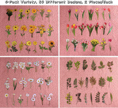 Flower Themed Resin Stickers Set (160 Pieces) – Vintage Floral Journaling & Scra