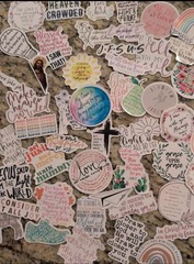 Inspirational Jesus Christian Stickers – 50Pcs Bible Verse Phrase Multicolor