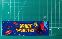 Space Invaders Arcade Marquee Sticker Decal 1.75×5.75” Holographic Glossy Vinyl