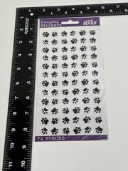 Sticko Everyday Stickers Animal Tracks 72 Pcs Black Paw Prints