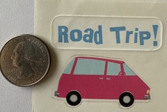 ROAD TRIP Stickers(19pc)Car •Vacation•Rest Stop•Somewhere, USA•Snacks•Map•Signs•