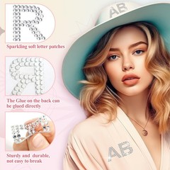 Self Adhesive Diamond Letter Stickers, 170 Pcs Silver Glitter Alphabet For DIY