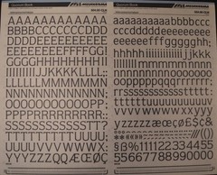Mecanorma Dry Transfer Lettering Sheet A3, Letraset #29, Quorum Book 15mm