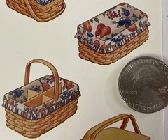 WICKER BASKET Stickers(8pc) Village Press•Fruit•Household •Picnic•Home•Organizer
