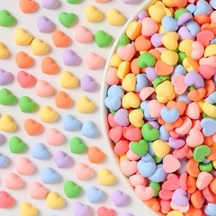 100 Pcs Colorful Heart Resin Charms Flatback Medium to Large,