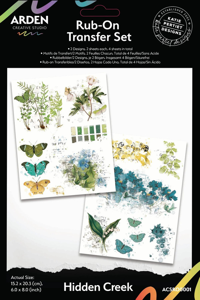 Arden Creative Studio Hidden Creek 6×8 Rub-On Transfer Set, ACSRO0001