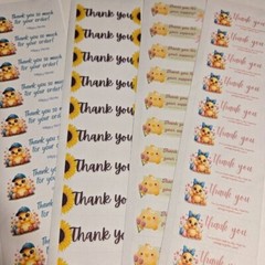100 mixed thank you stickers