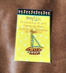 RHINESTONE SAILBOAT STICKER BY MARY ENGELBREIT 1 piece Cardmaking Scrapbooking *