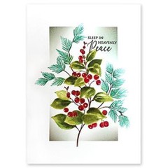 New Penny Black Rubber Stamp MERRIEST LEAVES BERRIES Christmas free USA ship