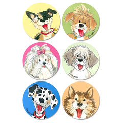 12 WAGS & WHISKERS 1.5″ PUPPY DOG SEALS STICKERS Dalmatian Sheltie Sheepdog #59