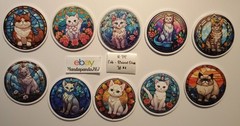 Cats – Stained Glass -Stickers -10 PCs – 5 styles available! See Description