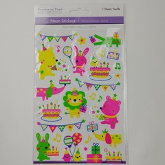 Bunny Bears Forever In Time Neon Stickers Birthday Party Birthday Pals 1 Sheet