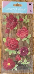 RARE Jolees Red Roses Flowers Stem Buds Velum W/Gem Garden 3D Scrapbook Stickers