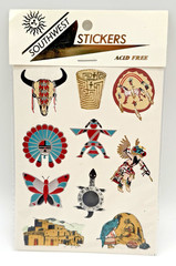 Vintage Astroline Southwest Stickers Metallic Foil Native Motif 2 Sheets NOS