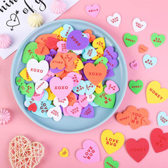 500 Pieces Valentine’S Day Heart Shaped Foam Stickers in Pure Color Printed Lett
